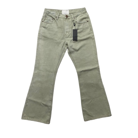 One Teaspoon Charlie Flare Size 26 Super Khaki Color NEW NWT - Picture 2 of 15